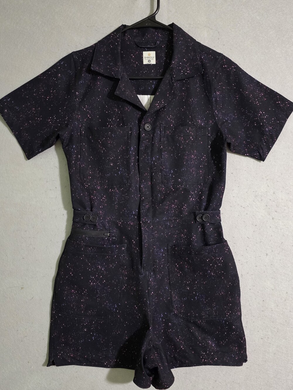 NWOT Shredly Womens Galaxy Splatter Trail Romper Size XS